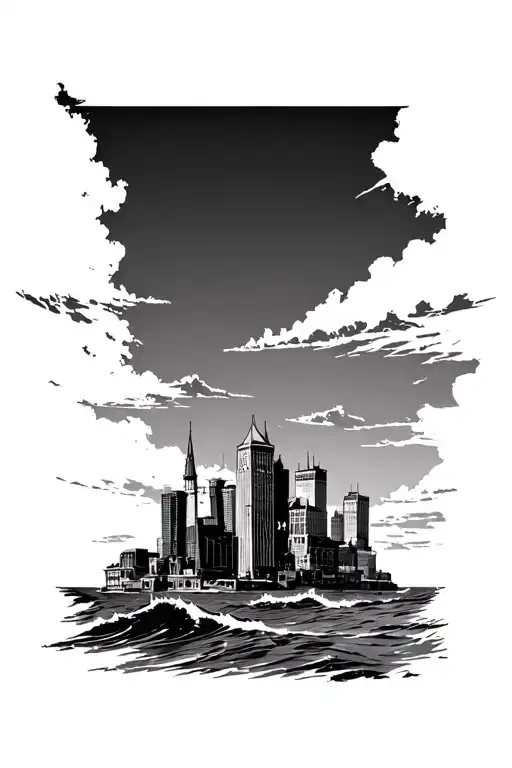 Virginia City Skyline Ocean