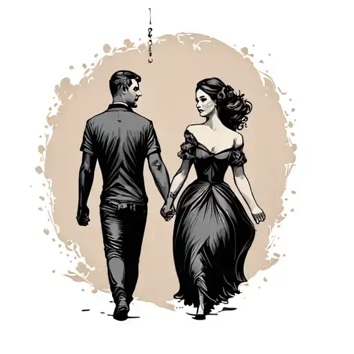 Joint Tattoo Inspired Husband And Wife Holding Hands And Walking