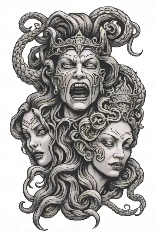 See No Evil Speak No Evil Hear No Evil Medusa Head
