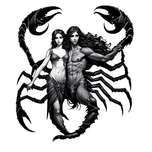 Virgo Maiden Intertwined With Scorpio Man Standind
