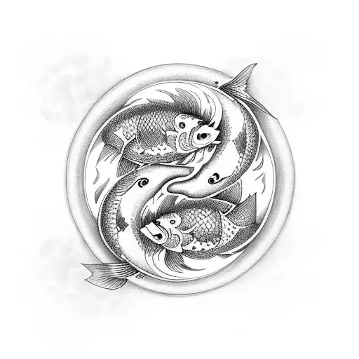 Koi Fish In Yin Yang