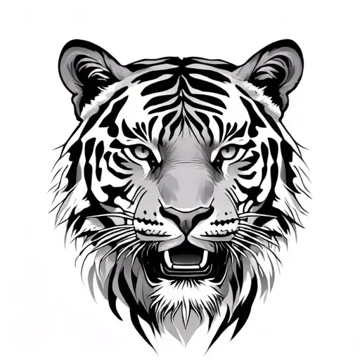 Tiger In The Style Of Biomechanics On The Forearm
