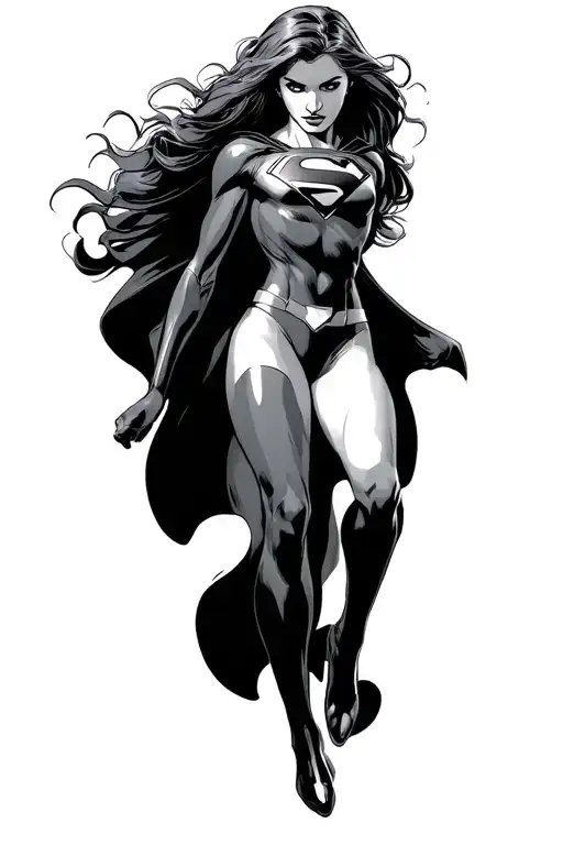 Supergirl Hovering 10 Feet Minimalist