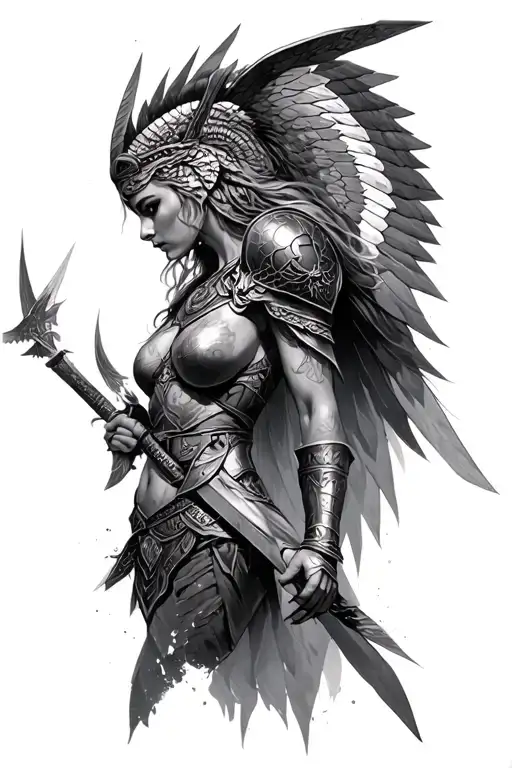 Valkyrie Warrior Woman In Battle