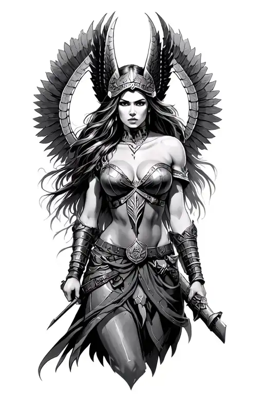 Valkyrie Warrior Woman In Battle