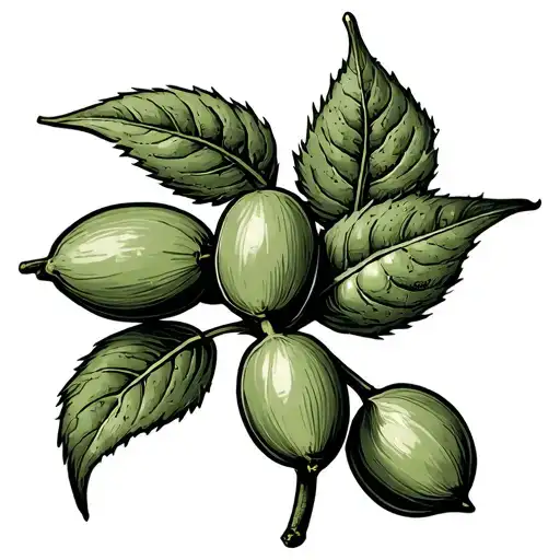 Pea Plant With A Pod With 6 Peas