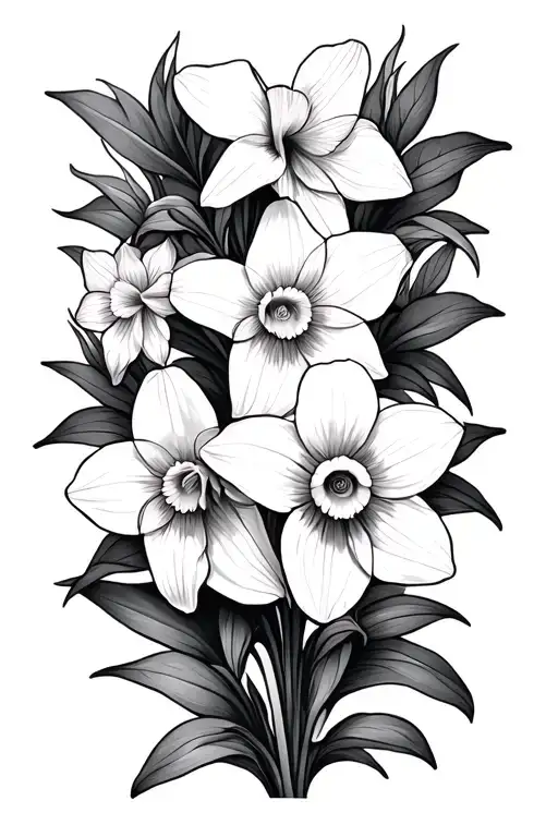 Larkspur And Daffodil