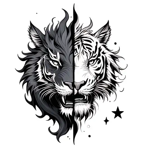 Dragon And Tiger Separated Stars Linked