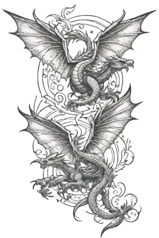 Velaris Three Stars And Fourth Wing Dragons Flying