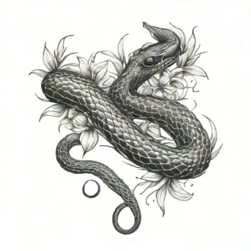 Snake And Lycoris Radiata