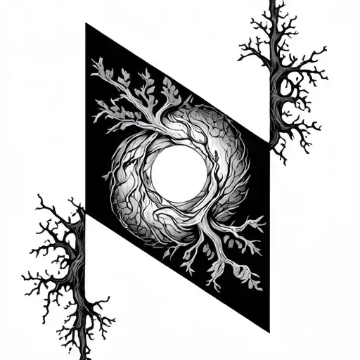 Triangles With Tree Growing Roots