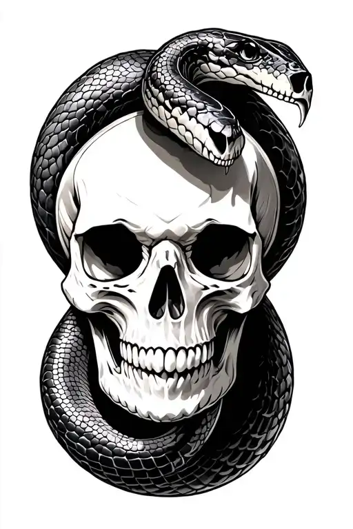 Skull An Snake