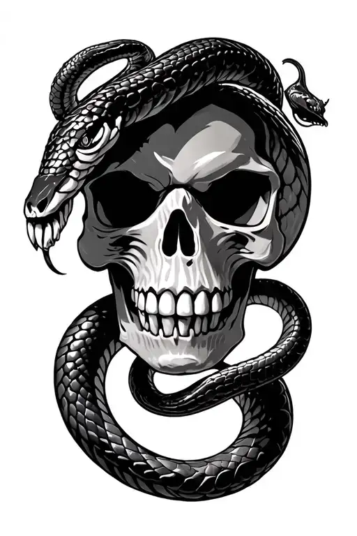 Skull An Snake Man U G Logo