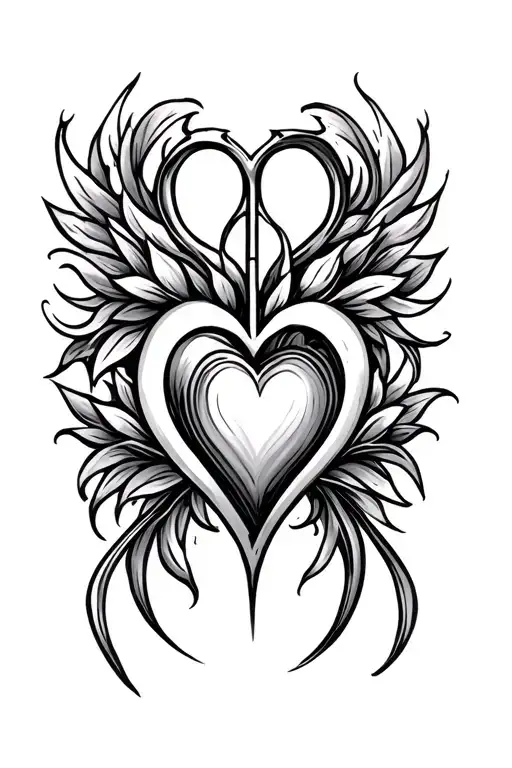 Unalome Symbol With A Heart