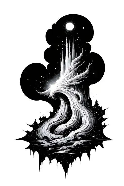 Pillars Of Creation With A Black Hole Eating Star