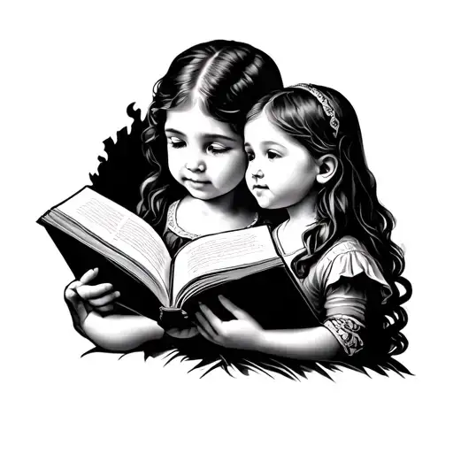 Children Holding Open Book Surrounded