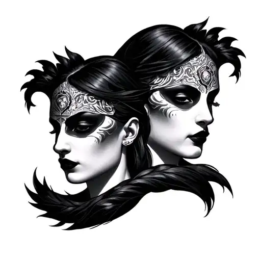 Full Sleeve Off Built Off Of An Existing Tattoo Design Featuring A 2 Face Gemini