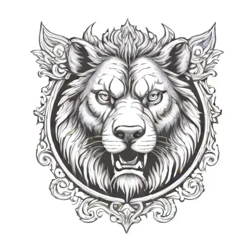 A Manager's Briefcase With A Hidden Wolf And Lion Motif