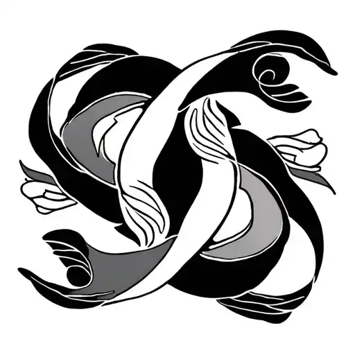 Gemini Symbol Intertwined With Pisces Symbol