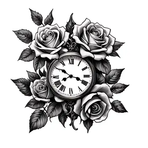 Roses And A Clock