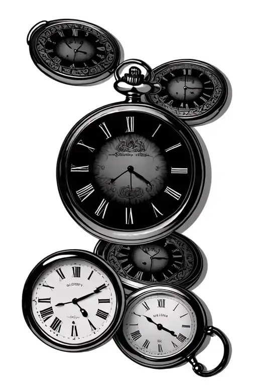 Three Pocket Watches With Each One Containing Birth Time