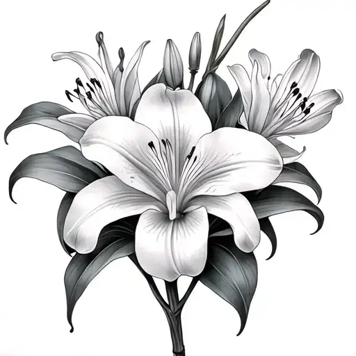 Composition Of Lilies And Orchids Which Am The Collarbone