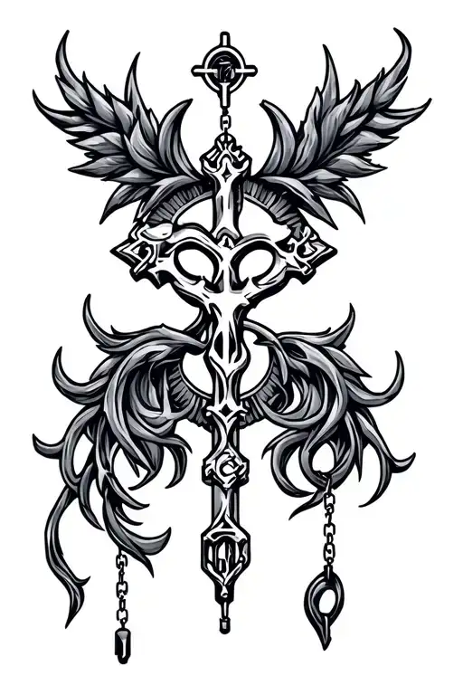 Cyber Sigilism Style Tattoo Rosary