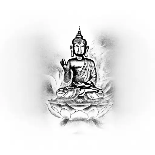 Koi Fish Around Lord Buddha Face