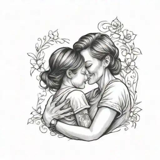 A Heartwarming Portrait Of A Mother And Daughter Embracing Each Other
