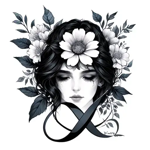 Abigail With Flower And Infinity Symbol Intertwined