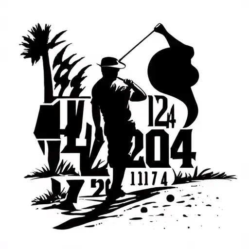 Golfer Silhouette With Roman Numerals 14 12 2024