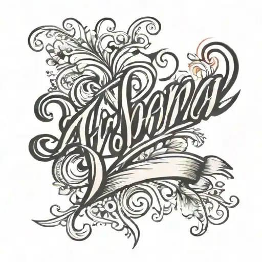 The Name Aronna In Script Cursive Font With A Heart Background