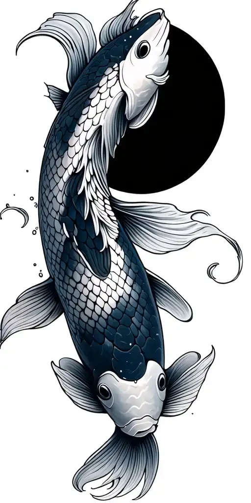 Koi Fish With Waves