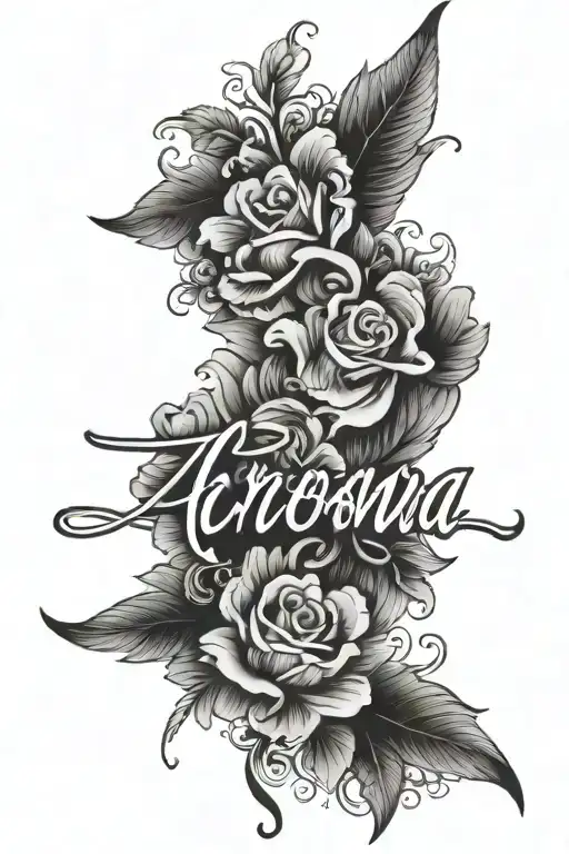 The Name Aronna In Script Cursive