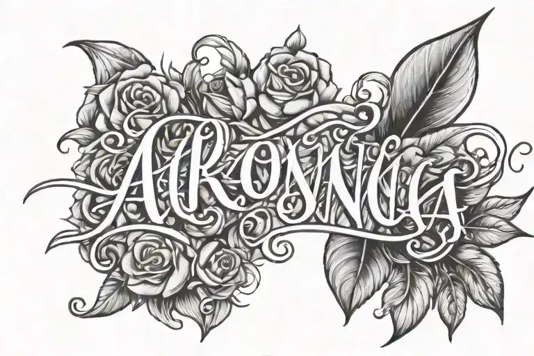The Name Aronna In Script Cursive Font With No Background