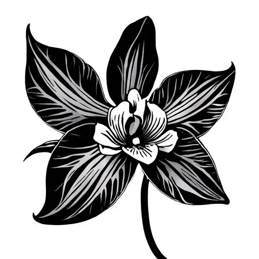 Orchid With Melanesian Tribal Design