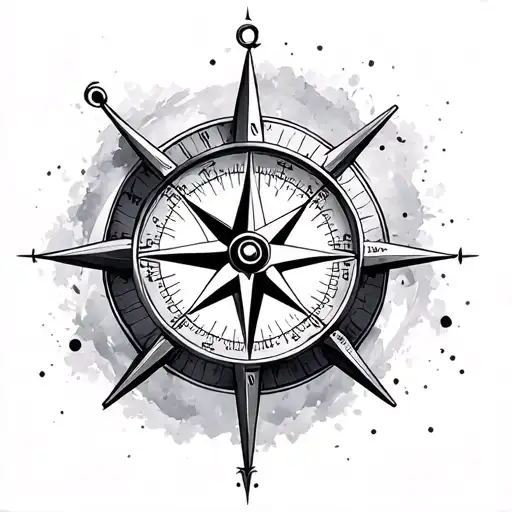 Compass Surrounded By Various