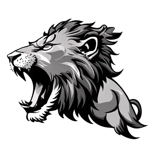 Lion With Mouth Open