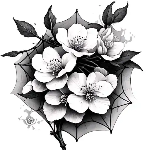 Cherry Blossom To Spider Web