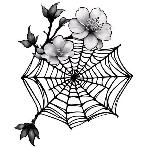 Cherry Blossom Fade To Spider Web