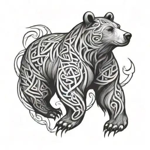 Knotwork Design Incorporating Element Bear