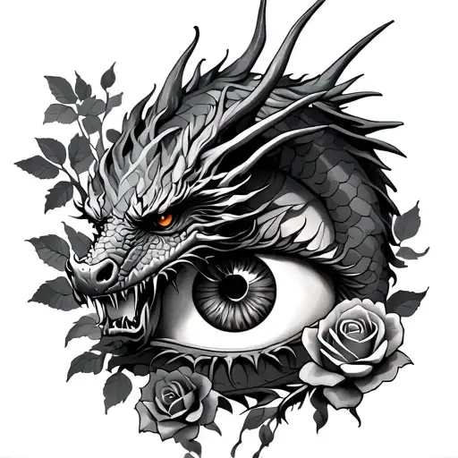 Dragon And Roses And An Eye