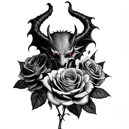 Demon And Roses Growing