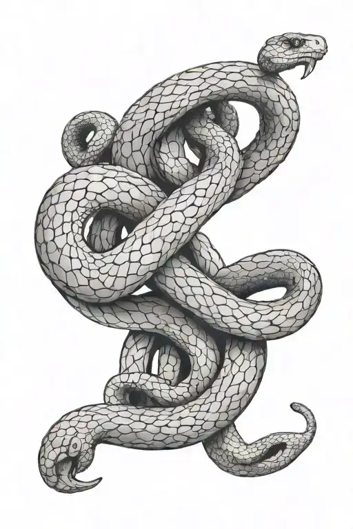 Two Snakes That Are Intertwisted Around Each Other And At The End They Form A Dna Helix