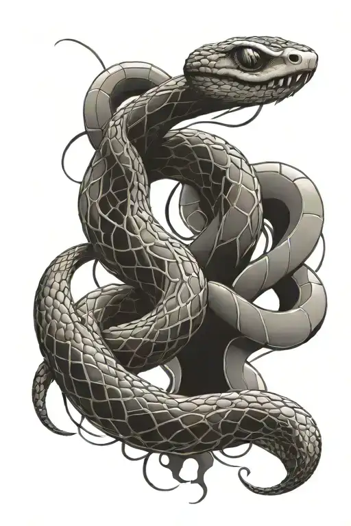 Two Snakes That Form A Dna