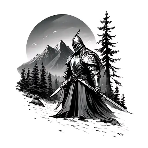 Back Knight In The Mountain Beach Forest