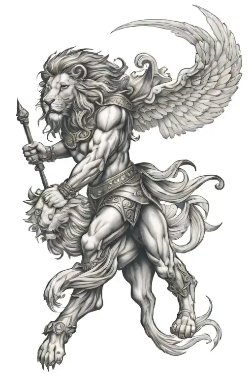 Lion Sky Warrior Angel