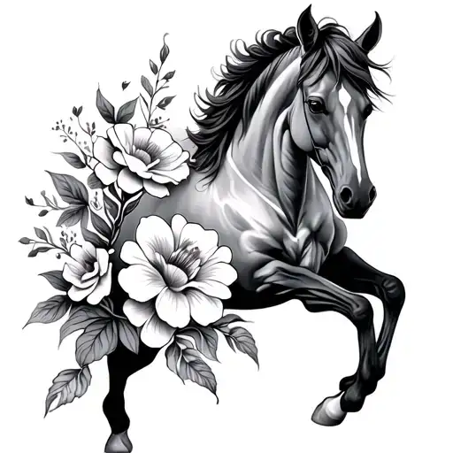 Horse And Flower