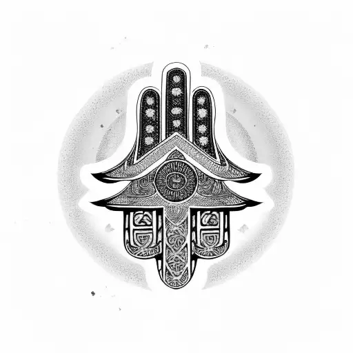Hamsa Symbol With Yang Yang