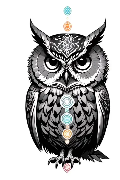 Owl With The Chakras